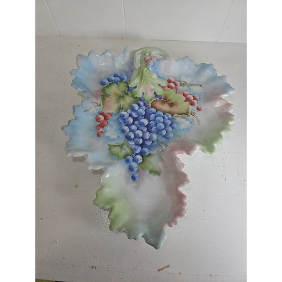 Gerold Porzellan Bavaria 13.5" Grapes  Leaves Serving Platter West Germany - Picture 4 of 5